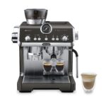 De'Longhi Siebträgermaschine La Specialista Arte EC9155.MB, Espressomaschine mit Mahlwerk, 8 Mahlgrade, 15 Bar, 3 Temperaturen, Milchschaumdüse, 1550W, 1,7L Tank, Edelstahl/Schwarz inkl. Barista-Kit
