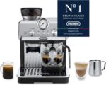 De'Longhi Siebträgermaschine La Specialista Arte EC9155.MB, Espressomaschine mit Mahlwerk, 8 Mahlgrade, 15 Bar, 3 Temperaturen, Milchschaumdüse, 1550W, 1,7L Tank, Edelstahl/Schwarz inkl. Barista-Kit