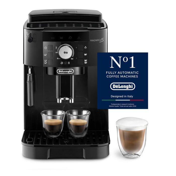 De’Longhi Magnifica Evo - Perfetto Kaffeevollautomat mit klassischem Milchaufschäumer, 4 One-Touch-Getränke, Cappuccino, Espresso Kaffeemaschine, Soft-Touch-Bedienfeld, Silber (ECAM292.33.SB)