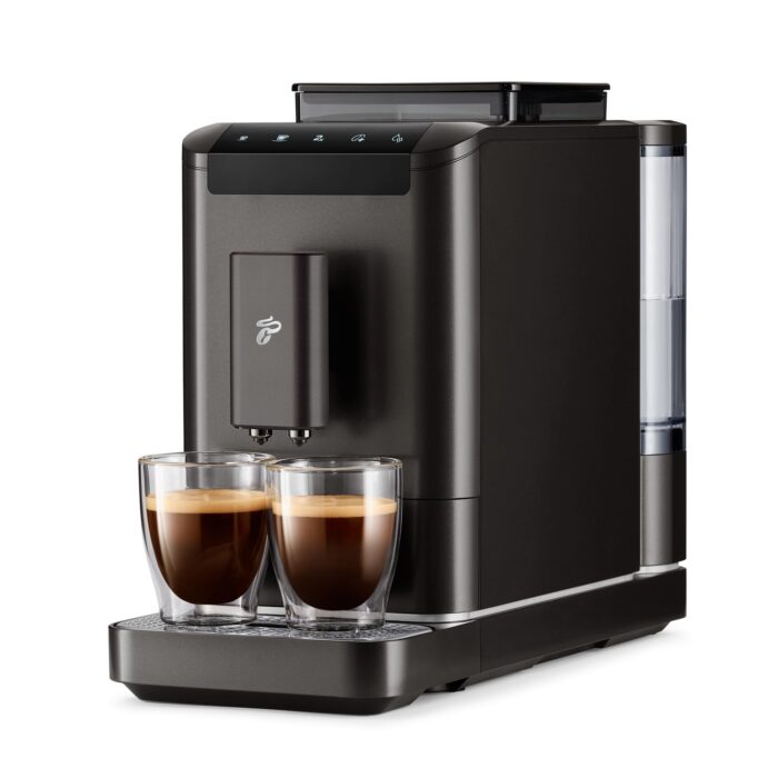 Tchibo Kaffeevollautomat Esperto2 Caffè mit 2-Tassen-Funktion für Caffè Crema und Espresso, Granite Black - INKLUSIVE Kaffeeprobierset GRATIS