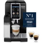 De'Longhi Dinamica Plus ECAM380.95.TB, Kaffeevollautomat mit LatteCrema Milchsystem, One-Touch-Cappuccino, mit 24 Rezepten, 3,5-Zoll TFT-Farbdisplay, 1450W, Titan/Schwarz