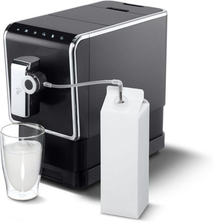 Tchibo Kaffeevollautomat Esperto Pro mit One Touch Funktion für Caffè Crema, Espresso und Milchspezialitäten, Anthrazit - INKLUSIVE Kaffeeprobierset GRATIS