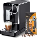 Tchibo Kaffeevollautomat Esperto Pro mit One Touch Funktion für Caffè Crema, Espresso und Milchspezialitäten, Anthrazit - INKLUSIVE Kaffeeprobierset GRATIS