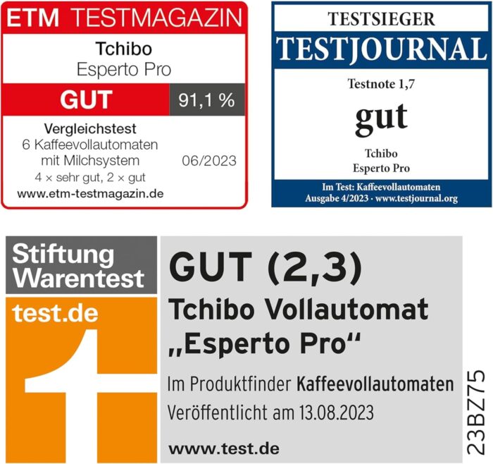 Tchibo Kaffeevollautomat Esperto Pro mit One Touch Funktion für Caffè Crema, Espresso und Milchspezialitäten, Anthrazit - INKLUSIVE Kaffeeprobierset GRATIS