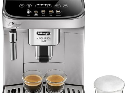 De’Longhi Magnifica Evo - Perfetto Kaffeevollautomat mit klassischem Milchaufschäumer, 4 One-Touch-Getränke, Cappuccino, Espresso Kaffeemaschine, Soft-Touch-Bedienfeld, Silber (ECAM292.33.SB)