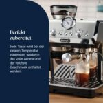 De'Longhi Siebträgermaschine La Specialista Arte EC9155.MB, Espressomaschine mit Mahlwerk, 8 Mahlgrade, 15 Bar, 3 Temperaturen, Milchschaumdüse, 1550W, 1,7L Tank, Edelstahl/Schwarz inkl. Barista-Kit