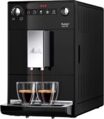 Melitta Purista – Kaffeevollautomat mit Lieblingskaffee-Funktion, Kaffeemaschine mit Mahlwerk und 3-stufig Einstellbarer Kaffeestärke, für Kaffee und Espresso, Schwarz