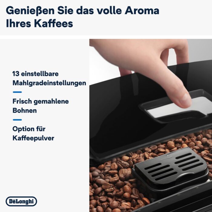 De’Longhi Magnifica S - Perfetto Kaffeevollautomat mit klassischem Milchaufschäumer, Espresso- und Cappuccino Kaffeemaschine, Bedienfeld mit Tasten, Schwarz (ECAM11.112.B)