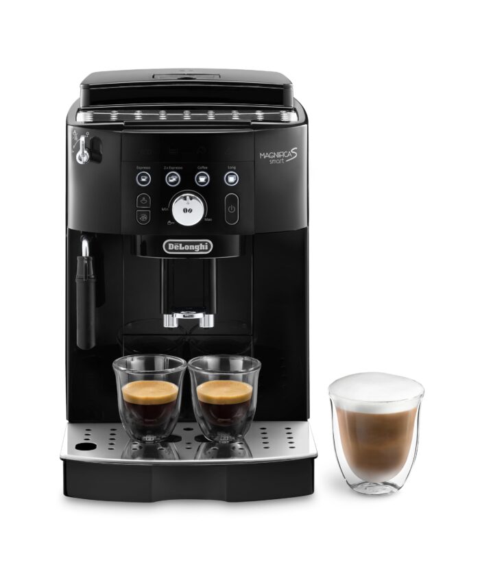 De’Longhi Magnifica Evo - Perfetto Kaffeevollautomat mit klassischem Milchaufschäumer, 4 One-Touch-Getränke, Cappuccino, Espresso Kaffeemaschine, Soft-Touch-Bedienfeld, Silber (ECAM292.33.SB)