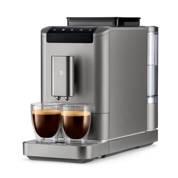 Tchibo Kaffeevollautomat Esperto2 Caffè mit 2-Tassen-Funktion für Caffè Crema und Espresso, Granite Black - INKLUSIVE Kaffeeprobierset GRATIS