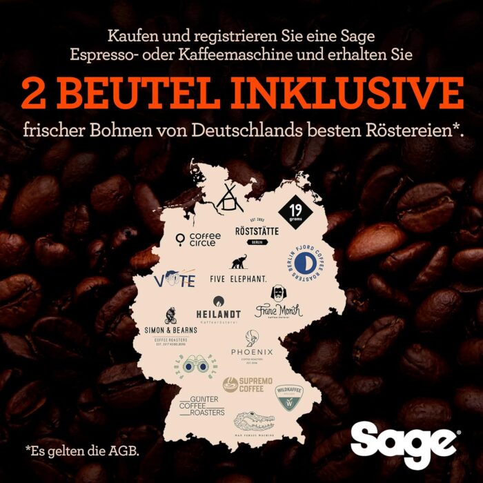 Sage - The Barista Express Impress - Kaffeemaschine mit manuellem Milchaufschumer & integriertem Mahlwerk - Intelligente Dosierung, 25 Mahlgradeinstellungen - Gebrsteter Edelstahl